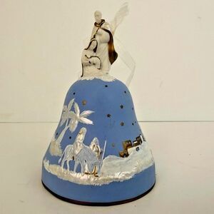 Vintage 2001 Hallmark "Journey to Bethlehem Bell" Blue Christmas Ornament